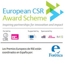 Cartel de los logos de patrocinadores de European CSR Award Scheme