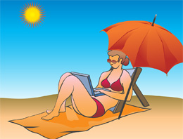 Conexión al trabajo en vacaciones, de Pixabay